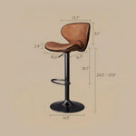 Load image into Gallery viewer, Modern Adjustable Swivel Bar Stool Brown Faux Leather Seat Black Metal Base Counter Height Bar Chair 1 Piece