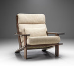 Load image into Gallery viewer, Relaxed Natural Wood & Beige Fabric Accent Chair for Sunrooms