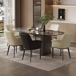 Load image into Gallery viewer, Modern Faux Leather Dining Chair with Curved Armrests and Metal Legs 1 Piece