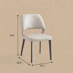 Load image into Gallery viewer, Modern Upholstered Dining Chair Minimalist Open Back Soft Seat Accent Chair with Metal Legs