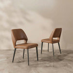 Load image into Gallery viewer, Modern Upholstered Dining Chair Minimalist Open Back Soft Seat Accent Chair with Metal Legs