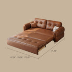Load image into Gallery viewer, Modern Brown Faux Leather Sofa Bed Pull-Out 2-in-1 Convertible Sleeper Couch