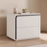 Load image into Gallery viewer, Modern Minimalist Bedside Table with Rounded Edges Two-Drawer Nightstand for Bedroom