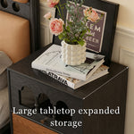 Load image into Gallery viewer, Modern Walnut Nightstand with Mirrored Drawer Mid Century Bedside Table