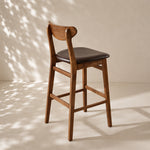 Load image into Gallery viewer, Modern Solid Wood Bar Stool with Upholstered Seat Minimalist Counter Chair 1 Piece