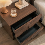 Load image into Gallery viewer, Modern Solid Wood Nightstand with Sculpted Drawer Design
