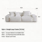 Load image into Gallery viewer, Modern Modular Sectional Sofa Removable Washable Cover Cream Upholstery Minimalist Low Profile Design