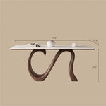 Load image into Gallery viewer, Walnut S-Base Marble-Effect Round Dining Table + White & Gold Circular-Accent Buffet Cabinet Set