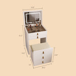 Load image into Gallery viewer, Functional Makeup Vanity Built-in Mirror Organized Storage Drawers Rolling Stool