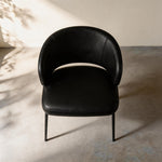 Load image into Gallery viewer, Modern Black Dining Chair with Curved Wraparound Back and Metal Legs 1 Piece