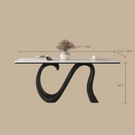Load image into Gallery viewer, Modern Luxury Dining Set S-Shaped Walnut Base Marble-Effect Table × Gray & Gold Sideboard
