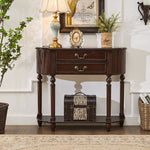 Load image into Gallery viewer, Solid Wood Classic Entryway Console Table with Drawers and Lower Shelf