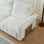 Load image into Gallery viewer, 106.2'' Modern Electric Reclining Sofa Cream Fabric Power Sofa with Adjustable Footrest and Wide Armrests