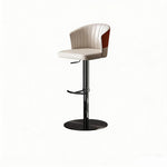 Load image into Gallery viewer, Modern Adjustable Swivel Bar Stool Cream Faux Leather Upholstered Counter Chair Stainless Steel Base 1 Piece