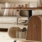 Load image into Gallery viewer, Modern Extendable Coffee Table with Walnut Finish Top and Hidden Storage Rolling Table
