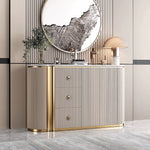 Load image into Gallery viewer, 58.5'' Modern Luxe Sideboard with 3 Drawers Khaki & Gold Elegance
