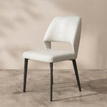 Load image into Gallery viewer, Modern Upholstered Dining Chair Minimalist Open Back Soft Seat Accent Chair with Metal Legs