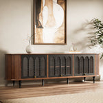 Load image into Gallery viewer, 78" Flipper Glass Door Mid-Century Modern TV Stand