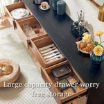 Load image into Gallery viewer, 63" Bohemian Style Rattan Door Credenza Sideboard With Storage