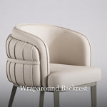 Load image into Gallery viewer, Set of 2 Modern Upholstered Dining Chair with Curved Backrest Cream Accent Chair Minimalist Dining Chair