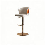 Load image into Gallery viewer, Modern Adjustable Swivel Bar Stool Cream Faux Leather Upholstered Counter Chair Stainless Steel Base 1 Piece