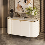 Load image into Gallery viewer, 58.5'' White & Gold Contemporary Sideboard with Adjustable Shelves