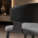 Load image into Gallery viewer, Layered Microfiber Texture Ergonomic Grey Residential Dining Room Chair 1 Piece