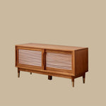 Load image into Gallery viewer, 39.3'' Modern Wooden Louvered Door Shoe Cabinet Large Capacity Hidden Shoe Storage