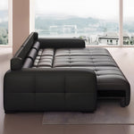 Load image into Gallery viewer, 130.7'' Modern Power Reclining Sectional Sofa Black Genuine Leather Deep Seat Electric Lounge Sofa with Chaise