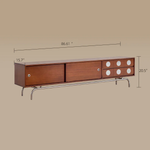 Load image into Gallery viewer, Walnut TV Stand Sliding Door TV Cabinet Spacious Storage Modern Style