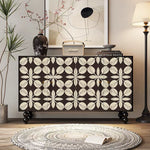 Load image into Gallery viewer, 59'' Vintage Hand-Painted Sideboard Artistic Retro Buffet Cabinet with Bold Geometric Patterns