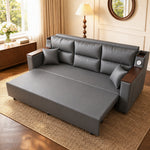 Load image into Gallery viewer, 83'' 3-Seater Pull-Out Sleeper Sofa with Storage & USB Port