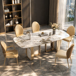 Load image into Gallery viewer, 2 PCS Elegant Channel Stitch Gold Frame High End Accent Dining Chair