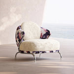 Load image into Gallery viewer, Modern Artistic Lounge Chair with Curved Back and Pattern Upholstered Accent Design
