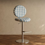 Load image into Gallery viewer, Modern Adjustable Swivel Bar Stool Green Polka Dot Upholstered Counter Chair 1 Piece