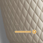 Load image into Gallery viewer, Set of 2 Luxurious White Dining Chairs with Gold Legs Modern Quilted Design for Stylish Home Décor