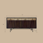 Load image into Gallery viewer, Modern Wooden Sideboard Unique Geometric Design Natural Wood Drawers Stylish Storage Cabinet