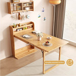 Load image into Gallery viewer, 62" Wall-Side Murphy Foldable Dining Table with Integrated Shelf Storage
