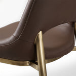 Load image into Gallery viewer, Modern Brown Dining Chair with Cutout Back and Gold Metal Legs 1 Piece