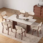 Load image into Gallery viewer, Set of 2 Modern Upholstered Dining Chair Solid Wood Frame Soft Boucle Seat Minimalist Comfort