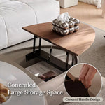 Load image into Gallery viewer, 46.8'' Modern Lift-Top Coffee Table with Sintered Stone Top & Wood Base Sculptural Curved Design with Hidden Storage