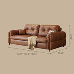 Load image into Gallery viewer, Modern Brown Faux Leather Sofa Bed Pull-Out 2-in-1 Convertible Sleeper Couch