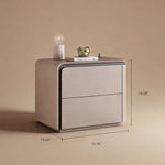 Load image into Gallery viewer, Modern Minimalist Bedside Table with Rounded Edges Two-Drawer Nightstand for Bedroom