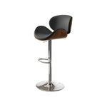 Load image into Gallery viewer, Modern Walnut Bentwood Adjustable Bar Stool Upholstered Swivel Counter Chair 1 Piece
