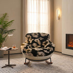 Load image into Gallery viewer, Cozy Faux Fur Rocking Chair with Wooden Base