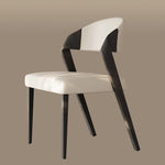 Load image into Gallery viewer, Modern Minimalist Dining Chair Set of 2 Elegant Cream Upholstery & Sculpted Wood Frame