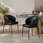 Load image into Gallery viewer, Modern Black Dining Chair with Curved Wraparound Back and Metal Legs 1 Piece