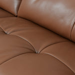 Load image into Gallery viewer, Modern Genuine Leather Sofa Warm Brown Upholstered Couch Three Seater Living Room Sofa with Wide Seat and Clean Lines