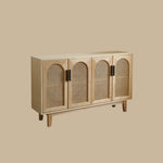 Load image into Gallery viewer, 59'' Modern Cane Sideboard Cabinet Wooden Buffet Storage Cabinet with Woven Doors