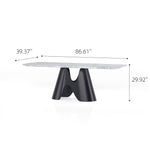 Load image into Gallery viewer, Sculptural Carbon Steel Base Calcined Grey Stone Oval Dining Table
